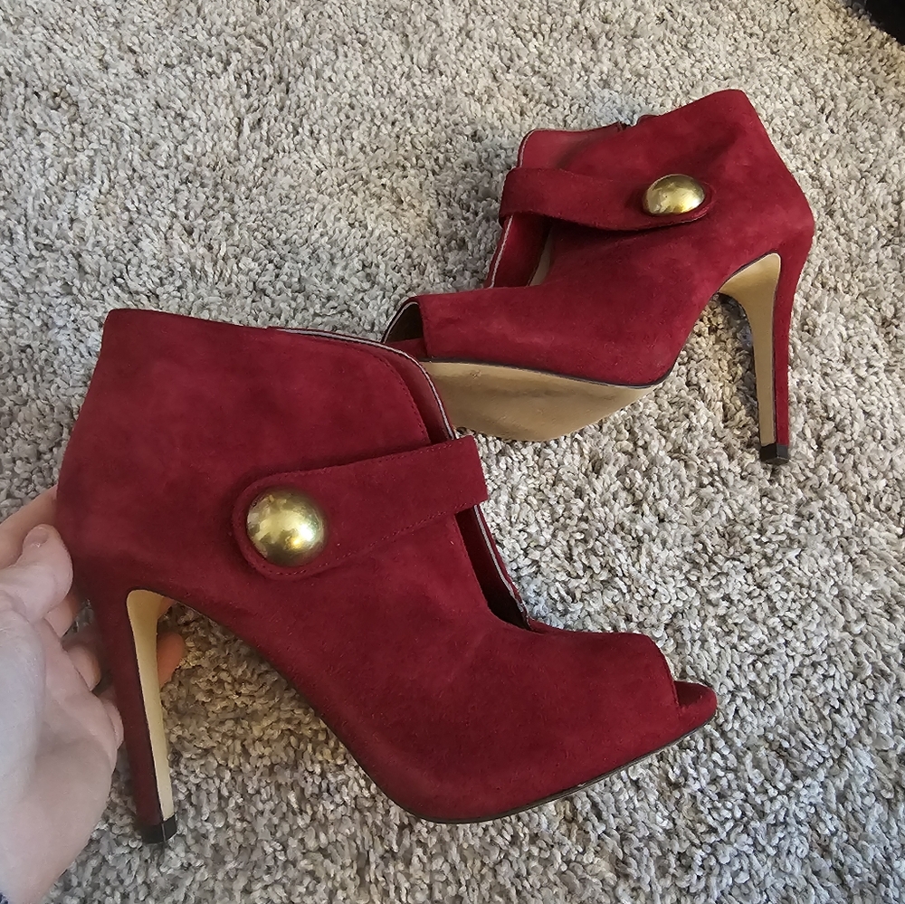 Michael Kors Red Heel Booties